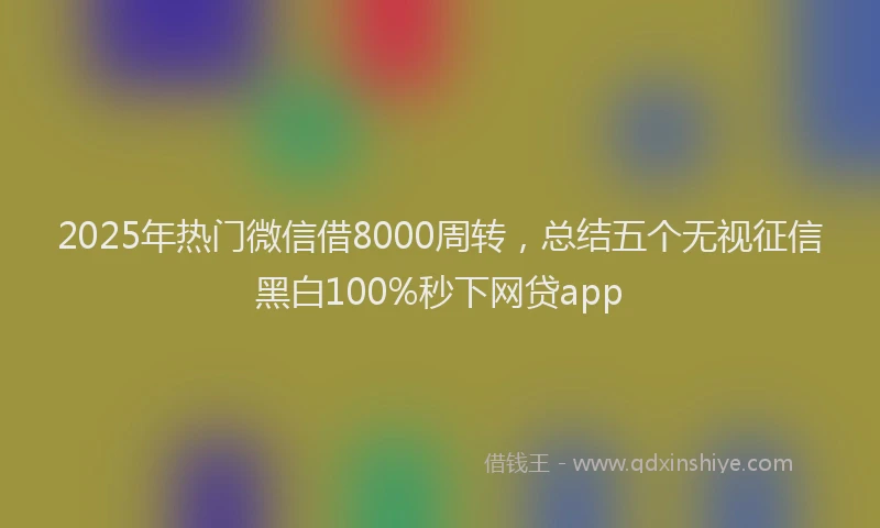 2025年热门微信借8000周转，总结五个无视征信黑白100%秒下网贷app