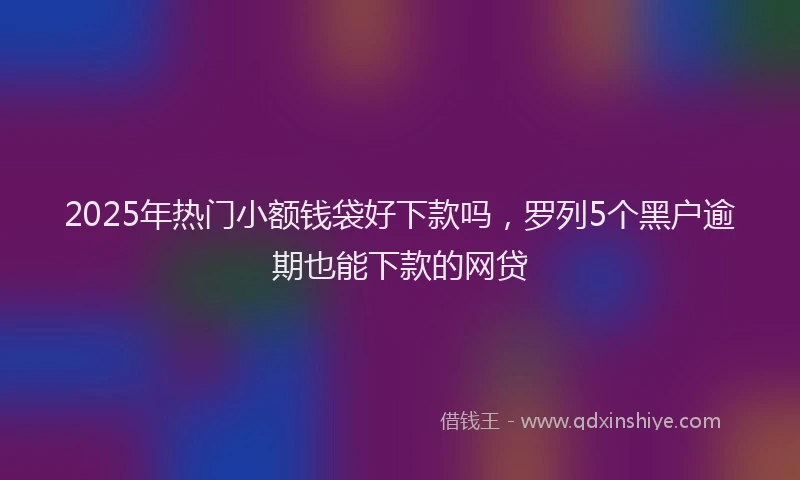 2025年热门小额钱袋好下款吗，罗列5个黑户逾期也能下款的网贷