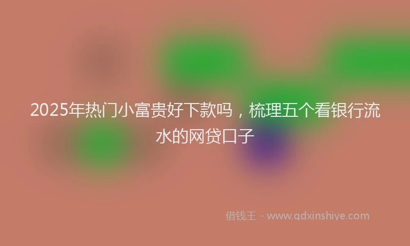 2025年热门小富贵好下款吗，梳理五个看银行流水的网贷口子