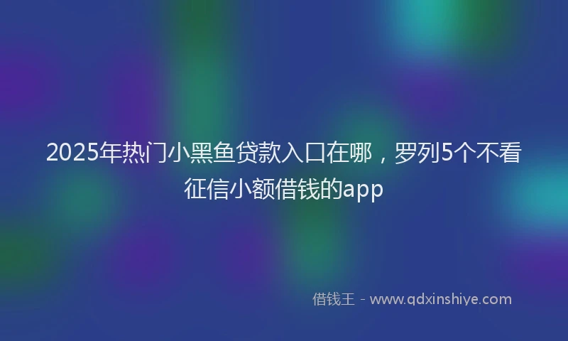 2025年热门小黑鱼贷款入口在哪，罗列5个不看征信小额借钱的app
