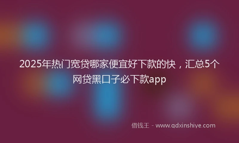 2025年热门宽贷哪家便宜好下款的快，汇总5个网贷黑口子必下款app