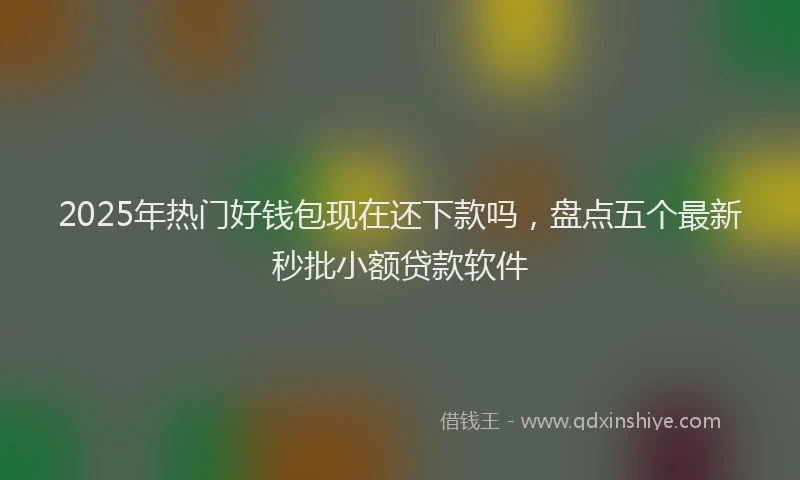 2025年热门好钱包现在还下款吗，盘点五个最新秒批小额贷款软件