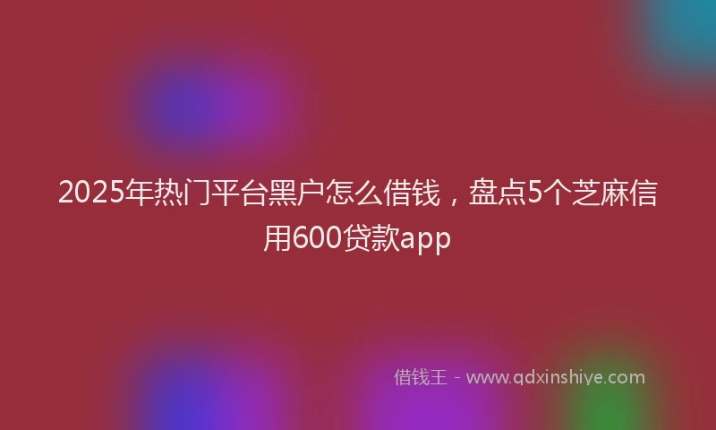 2025年热门平台黑户怎么借钱，盘点5个芝麻信用600贷款app