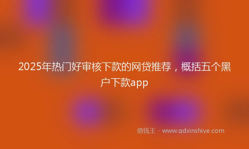 2025年热门好审核下款的网贷推荐，概括五个黑户下款app