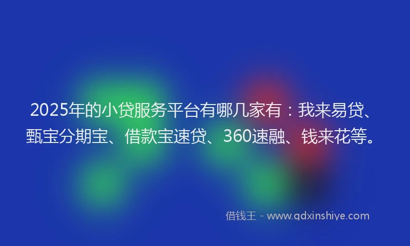 2025年的小贷服务平台有哪几家有：我来易贷、甄宝分期宝、借款宝速贷、360速融、钱来花等。