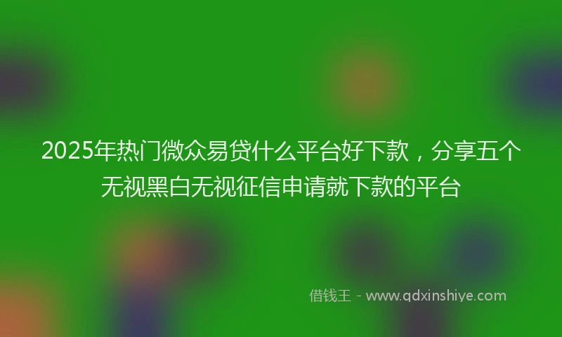 2025年热门微众易贷什么平台好下款，分享五个无视黑白无视征信申请就下款的平台