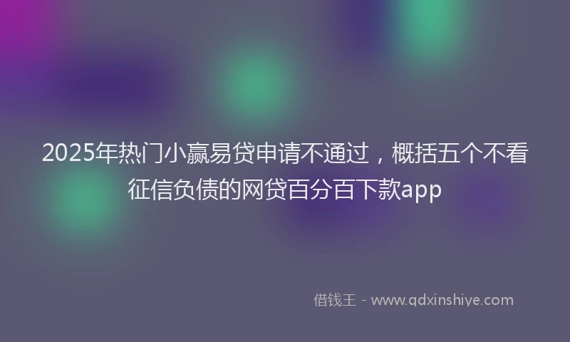 2025年热门小赢易贷申请不通过，概括五个不看征信负债的网贷百分百下款app