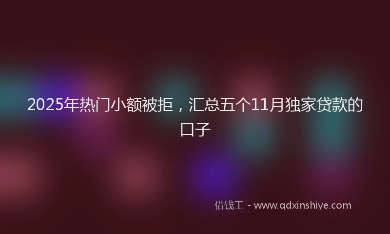 2025年热门小额被拒，汇总五个11月独家贷款的口子