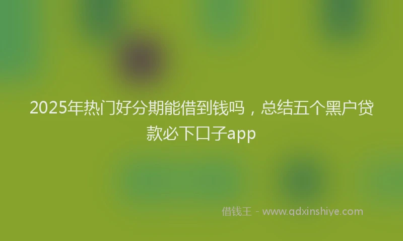 2025年热门好分期能借到钱吗，总结五个黑户贷款必下口子app