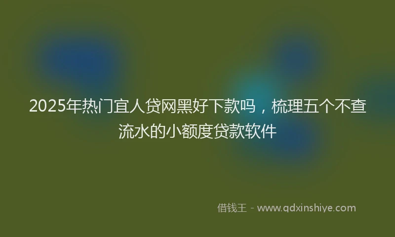 2025年热门宜人贷网黑好下款吗，梳理五个不查流水的小额度贷款软件