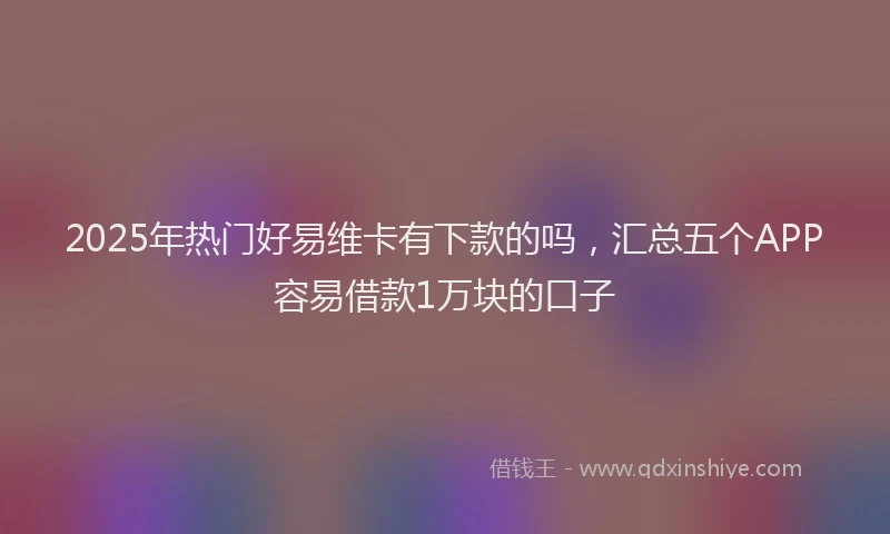 2025年热门好易维卡有下款的吗，汇总五个APP容易借款1万块的口子