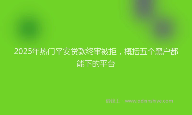 2025年热门平安贷款终审被拒，概括五个黑户都能下的平台