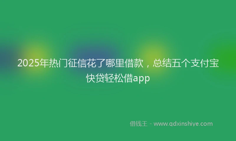 2025年热门征信花了哪里借款，总结五个支付宝快贷轻松借app