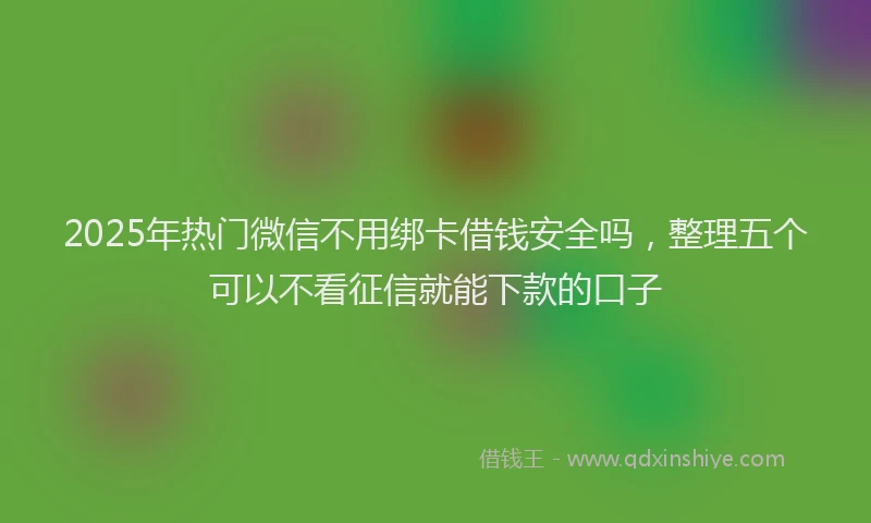 2025年热门微信不用绑卡借钱安全吗，整理五个可以不看征信就能下款的口子