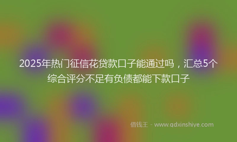 2025年热门征信花贷款口子能通过吗，汇总5个综合评分不足有负债都能下款口子