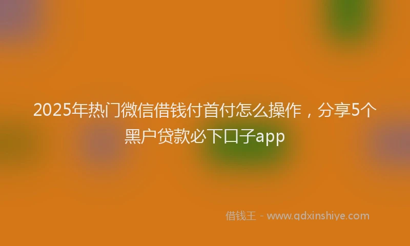2025年热门微信借钱付首付怎么操作，分享5个黑户贷款必下口子app