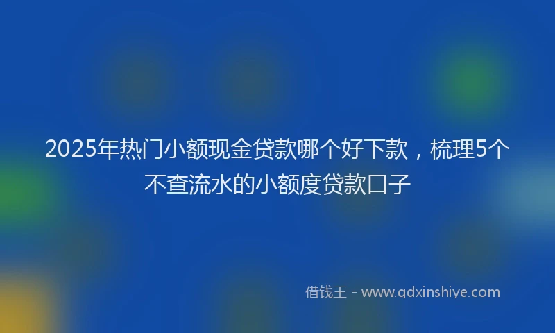 2025年热门小额现金贷款哪个好下款，梳理5个不查流水的小额度贷款口子