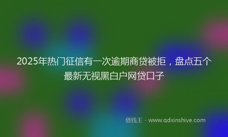 2025年热门征信有一次逾期商贷被拒，盘点五个最新无视黑白户网贷口子