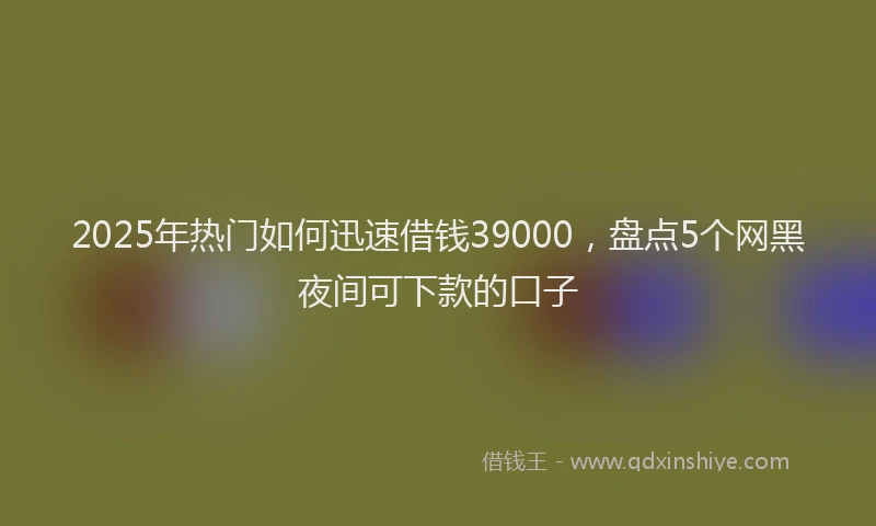 2025年热门如何迅速借钱39000，盘点5个网黑夜间可下款的口子