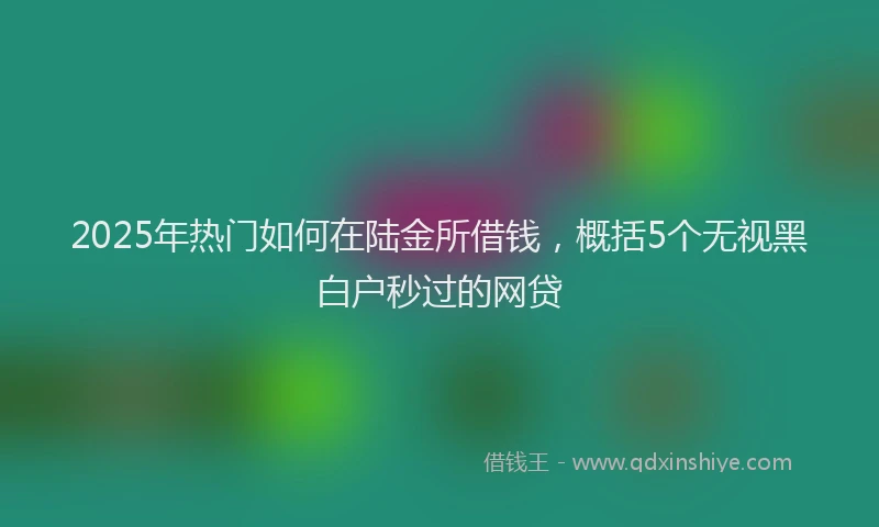 2025年热门如何在陆金所借钱，概括5个无视黑白户秒过的网贷