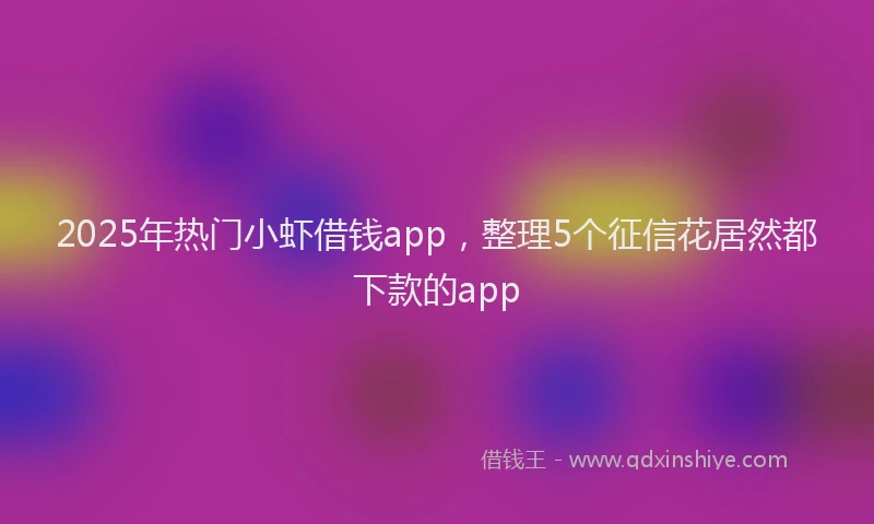 2025年热门小虾借钱app，整理5个征信花居然都下款的app