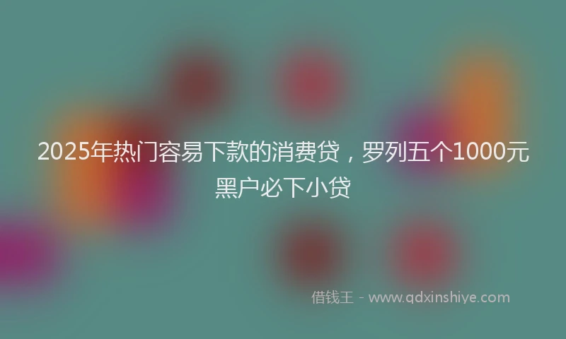 2025年热门容易下款的消费贷，罗列五个1000元黑户必下小贷