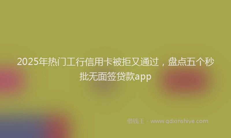 2025年热门工行信用卡被拒又通过，盘点五个秒批无面签贷款app