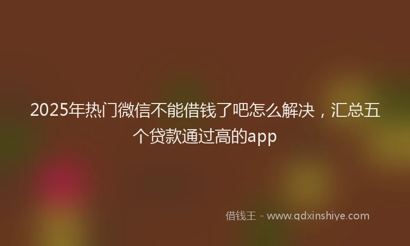 2025年热门微信不能借钱了吧怎么解决，汇总五个贷款通过高的app