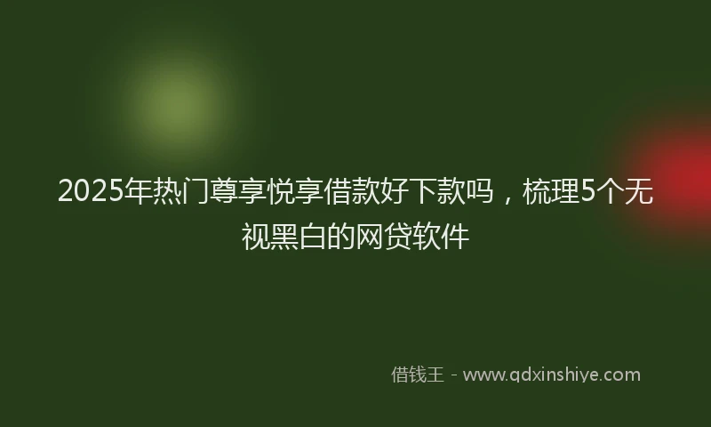 2025年热门尊享悦享借款好下款吗，梳理5个无视黑白的网贷软件