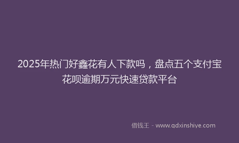 2025年热门好鑫花有人下款吗，盘点五个支付宝花呗逾期万元快速贷款平台