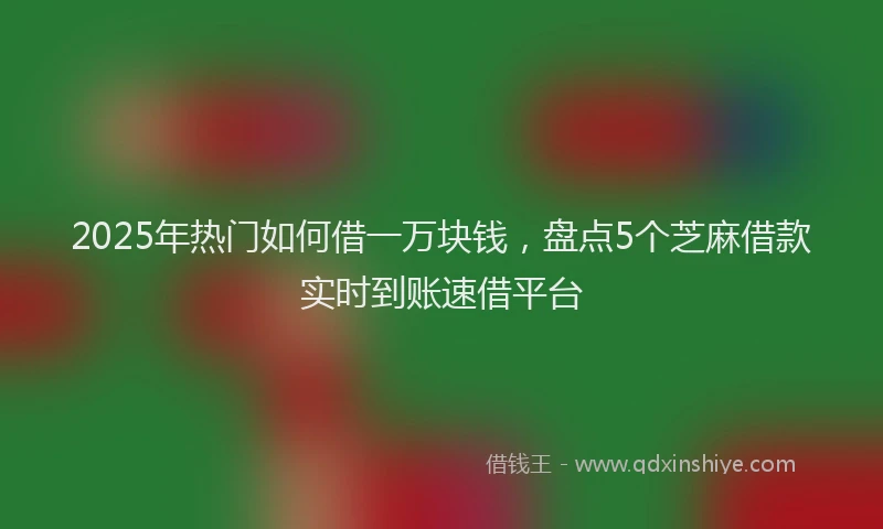 2025年热门如何借一万块钱，盘点5个芝麻借款实时到账速借平台