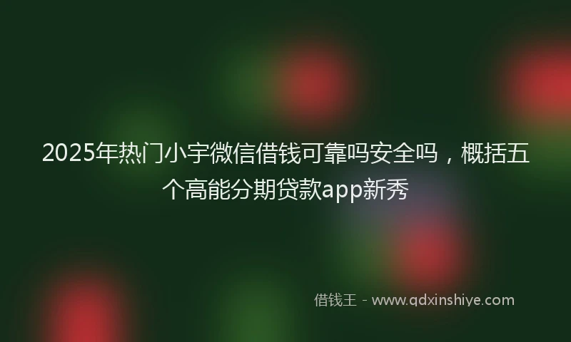 2025年热门小宇微信借钱可靠吗安全吗，概括五个高能分期贷款app新秀