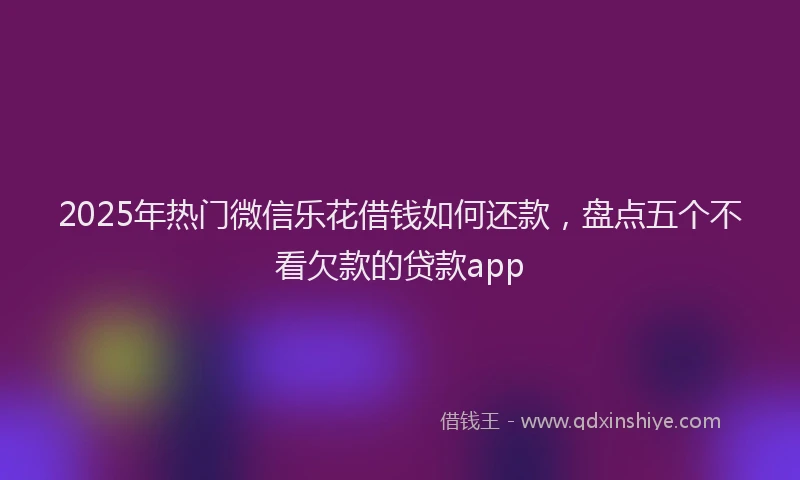 2025年热门微信乐花借钱如何还款，盘点五个不看欠款的贷款app