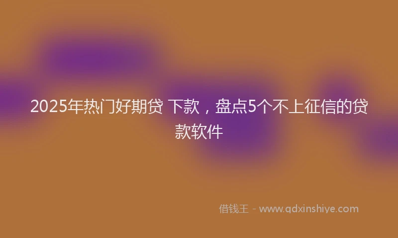 2025年热门好期贷 下款，盘点5个不上征信的贷款软件