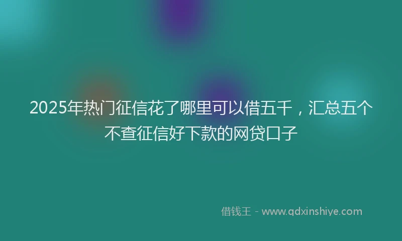 2025年热门征信花了哪里可以借五千，汇总五个不查征信好下款的网贷口子