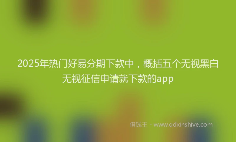 2025年热门好易分期下款中，概括五个无视黑白无视征信申请就下款的app