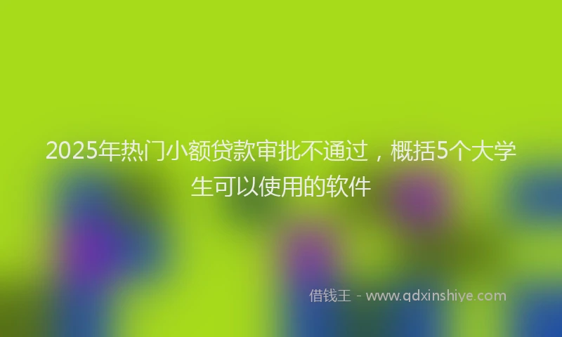 2025年热门小额贷款审批不通过，概括5个大学生可以使用的软件