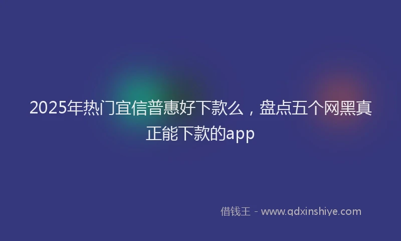 2025年热门宜信普惠好下款么，盘点五个网黑真正能下款的app