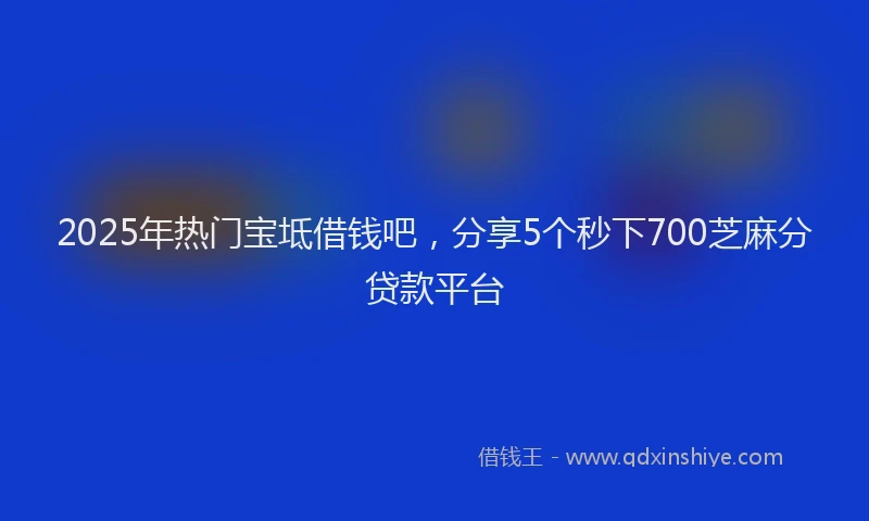 2025年热门宝坻借钱吧，分享5个秒下700芝麻分贷款平台