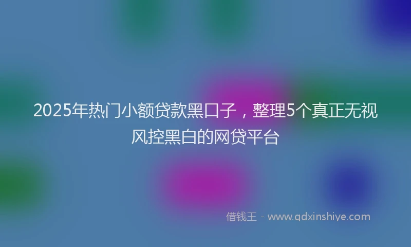 2025年热门小额贷款黑口子，整理5个真正无视风控黑白的网贷平台
