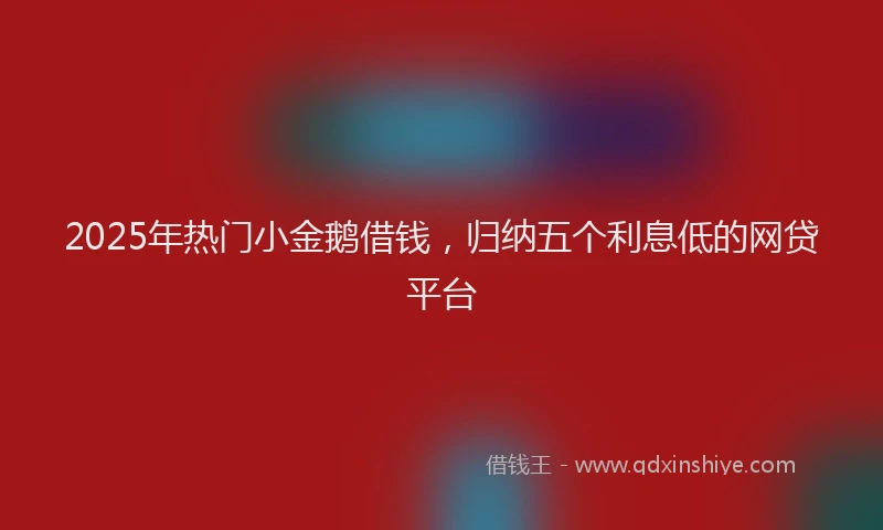 2025年热门小金鹅借钱，归纳五个利息低的网贷平台