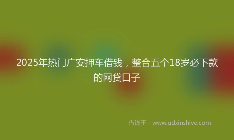 2025年热门广安押车借钱，整合五个18岁必下款的网贷口子