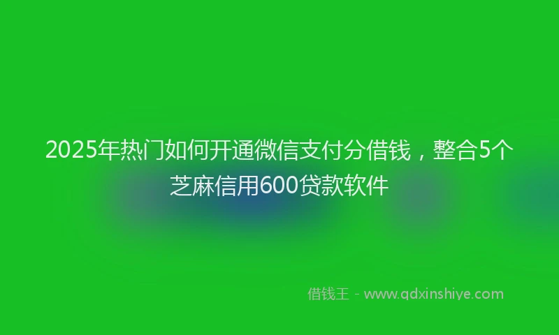 2025年热门如何开通微信支付分借钱，整合5个芝麻信用600贷款软件
