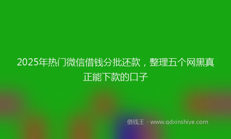 2025年热门微信借钱分批还款，整理五个网黑真正能下款的口子