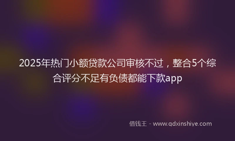 2025年热门小额贷款公司审核不过，整合5个综合评分不足有负债都能下款app