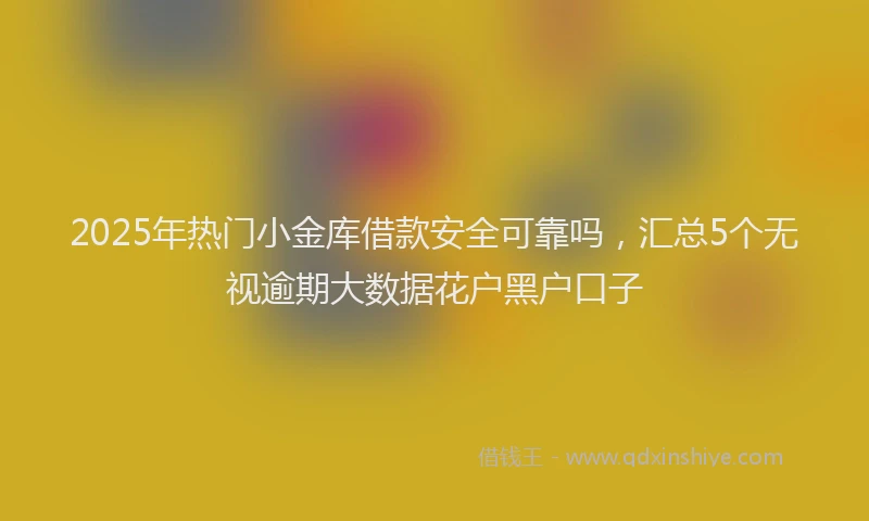 2025年热门小金库借款安全可靠吗，汇总5个无视逾期大数据花户黑户口子