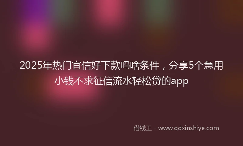2025年热门宜信好下款吗啥条件，分享5个急用小钱不求征信流水轻松贷的app