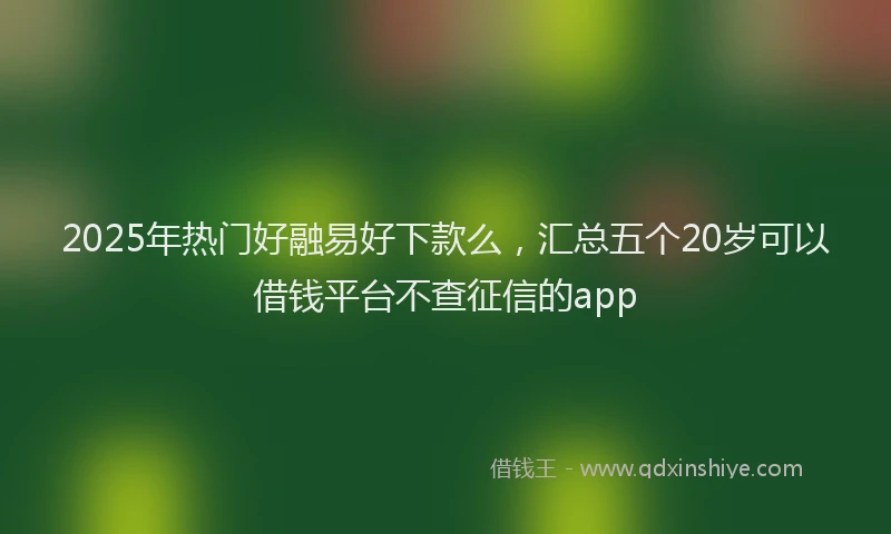 2025年热门好融易好下款么，汇总五个20岁可以借钱平台不查征信的app