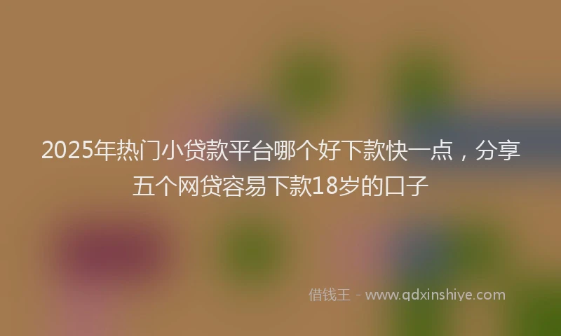 2025年热门小贷款平台哪个好下款快一点，分享五个网贷容易下款18岁的口子