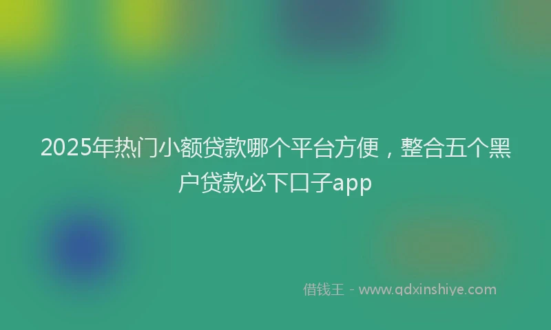 2025年热门小额贷款哪个平台方便，整合五个黑户贷款必下口子app